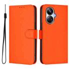 For Realme 10 Pro+ 5G Skin Feel Solid Color Leather Phone Case with Lanyard(Orange) - 2