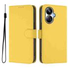 For Realme 10 Pro+ 5G Skin Feel Solid Color Leather Phone Case with Lanyard(Lemon Yellow) - 2