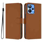 For Realme 10T 5G / 10s 5G Skin Feel Solid Color Leather Phone Case with Lanyard(Brown) - 2