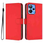 For Realme 10T 5G / 10s 5G Skin Feel Solid Color Leather Phone Case with Lanyard(Red) - 2