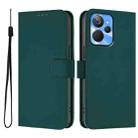 For Realme 10T 5G / 10s 5G Skin Feel Solid Color Leather Phone Case with Lanyard(Dark Green) - 2