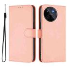 For Realme 11 4G Global Skin Feel Solid Color Leather Phone Case with Lanyard(Pink) - 2