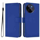 For Realme 11 4G Global Skin Feel Solid Color Leather Phone Case with Lanyard(Dark Blue) - 2