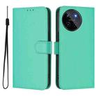 For Realme 11 4G Global Skin Feel Solid Color Leather Phone Case with Lanyard(Green) - 2