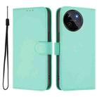 For Realme 11 4G Global Skin Feel Solid Color Leather Phone Case with Lanyard(Mint Green) - 2