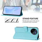 For Realme 11 4G Global Skin Feel Solid Color Leather Phone Case with Lanyard(Sky Blue) - 3