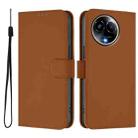 For Realme 11 5G Global Skin Feel Solid Color Leather Phone Case with Lanyard(Brown) - 2