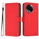 For Realme 11 5G Global Skin Feel Solid Color Leather Phone Case with Lanyard(Red) - 2