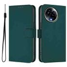 For Realme 11 5G Global Skin Feel Solid Color Leather Phone Case with Lanyard(Dark Green) - 2