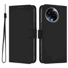 For Realme 11 5G Global Skin Feel Solid Color Leather Phone Case with Lanyard(Black) - 2