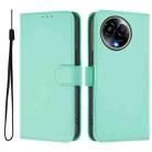 For Realme 11 5G Global Skin Feel Solid Color Leather Phone Case with Lanyard(Mint Green) - 2