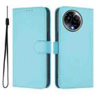 For Realme 11 5G Global Skin Feel Solid Color Leather Phone Case with Lanyard(Sky Blue) - 2