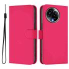 For Realme 11 5G Global Skin Feel Solid Color Leather Phone Case with Lanyard(Rose Red) - 2