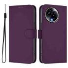 For Realme 11 5G Global Skin Feel Solid Color Leather Phone Case with Lanyard(Violet) - 2