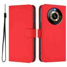 For Realme Narzo 60 Pro Global Skin Feel Solid Color Leather Phone Case with Lanyard(Red) - 2
