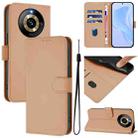 For Realme Narzo 60 Pro Global Skin Feel Solid Color Leather Phone Case with Lanyard(Nude) - 1