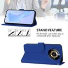 For Realme Narzo 60 Pro Global Skin Feel Solid Color Leather Phone Case with Lanyard(Dark Blue) - 3