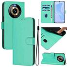 For Realme Narzo 60 Pro Global Skin Feel Solid Color Leather Phone Case with Lanyard(Green) - 1