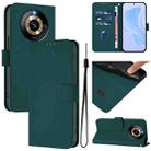 For Realme Narzo 60 Pro Global Skin Feel Solid Color Leather Phone Case with Lanyard(Dark Green) - 1