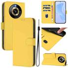 For Realme Narzo 60 Pro Global Skin Feel Solid Color Leather Phone Case with Lanyard(Lemon Yellow) - 1