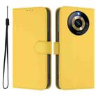 For Realme Narzo 60 Pro Global Skin Feel Solid Color Leather Phone Case with Lanyard(Lemon Yellow) - 2