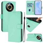 For Realme Narzo 60 Pro Global Skin Feel Solid Color Leather Phone Case with Lanyard(Mint Green) - 1