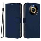 For Realme Narzo 60 Pro Global Skin Feel Solid Color Leather Phone Case with Lanyard(Navy Blue) - 2