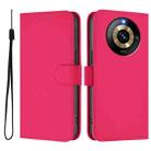 For Realme Narzo 60 Pro Global Skin Feel Solid Color Leather Phone Case with Lanyard(Rose Red) - 2