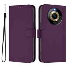 For Realme Narzo 60 Pro Global Skin Feel Solid Color Leather Phone Case with Lanyard(Violet) - 2