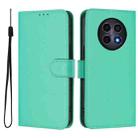 For Realme 12 5G Global Skin Feel Solid Color Leather Phone Case with Lanyard(Green) - 2