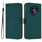 For Realme 12 5G Global Skin Feel Solid Color Leather Phone Case with Lanyard(Dark Green) - 2