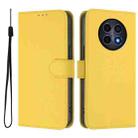 For Realme 12 5G Global Skin Feel Solid Color Leather Phone Case with Lanyard(Lemon Yellow) - 2