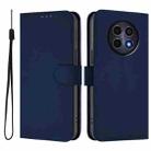 For Realme 12 5G Global Skin Feel Solid Color Leather Phone Case with Lanyard(Navy Blue) - 2