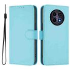 For Realme 12 5G Global Skin Feel Solid Color Leather Phone Case with Lanyard(Sky Blue) - 2