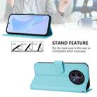 For Realme 12 5G Global Skin Feel Solid Color Leather Phone Case with Lanyard(Sky Blue) - 3