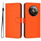 For Realme 12+ 5G Global Skin Feel Solid Color Leather Phone Case with Lanyard(Orange) - 2