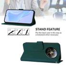 For Realme 12+ 5G Global Skin Feel Solid Color Leather Phone Case with Lanyard(Dark Green) - 3