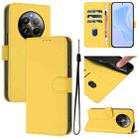 For Realme 12+ 5G Global Skin Feel Solid Color Leather Phone Case with Lanyard(Lemon Yellow) - 1