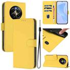 For Realme 12 Pro 5G Global Skin Feel Solid Color Leather Phone Case with Lanyard(Lemon Yellow) - 1