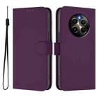 For Realme 12 Pro 5G Global Skin Feel Solid Color Leather Phone Case with Lanyard(Violet) - 2