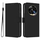 For Realme 13 Pro 5G / 13 Pro+ 5G Skin Feel Solid Color Leather Phone Case with Lanyard(Black) - 2