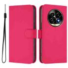 For Realme 13 Pro 5G / 13 Pro+ 5G Skin Feel Solid Color Leather Phone Case with Lanyard(Rose Red) - 2