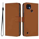 For Realme C20 / C11 2021 / C21 Skin Feel Solid Color Leather Phone Case with Lanyard(Brown) - 2