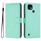 For Realme C20 / C11 2021 / C21 Skin Feel Solid Color Leather Phone Case with Lanyard(Mint Green) - 2