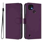 For Realme C20 / C11 2021 / C21 Skin Feel Solid Color Leather Phone Case with Lanyard(Violet) - 2