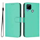 For Realme C25 / C15 / C12 / C25s Skin Feel Solid Color Leather Phone Case with Lanyard(Green) - 2