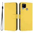 For Realme C25 / C15 / C12 / C25s Skin Feel Solid Color Leather Phone Case with Lanyard(Lemon Yellow) - 2