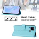 For Realme C25 / C15 / C12 / C25s Skin Feel Solid Color Leather Phone Case with Lanyard(Sky Blue) - 3