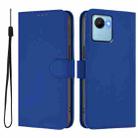 For Realme C30 4G / C30s Skin Feel Solid Color Leather Phone Case with Lanyard(Dark Blue) - 2