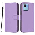 For Realme C30 4G / C30s Skin Feel Solid Color Leather Phone Case with Lanyard(Lavender Purple) - 2